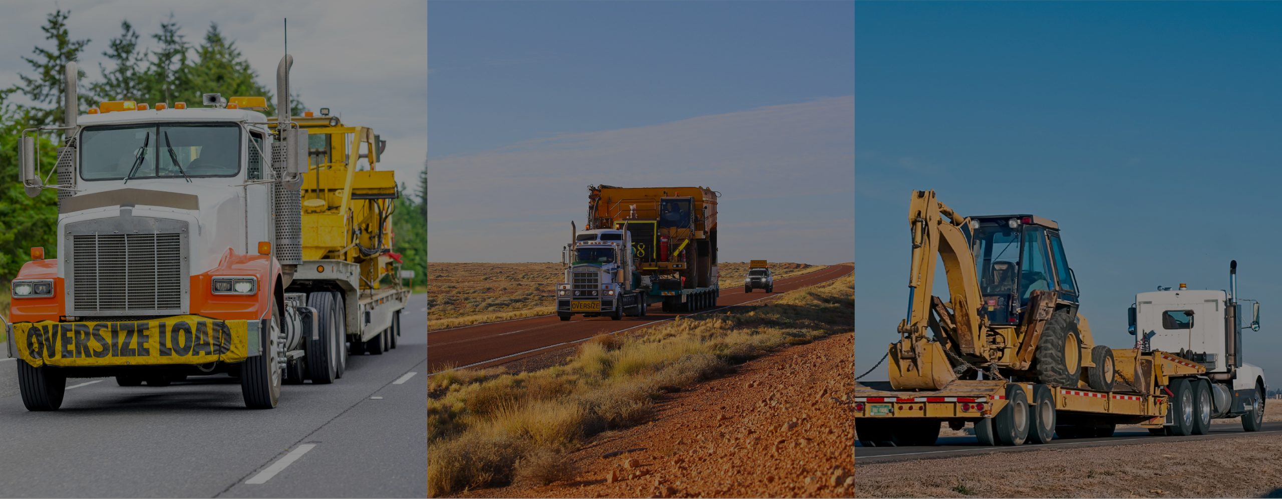 three image banner of oversized loads desktop size